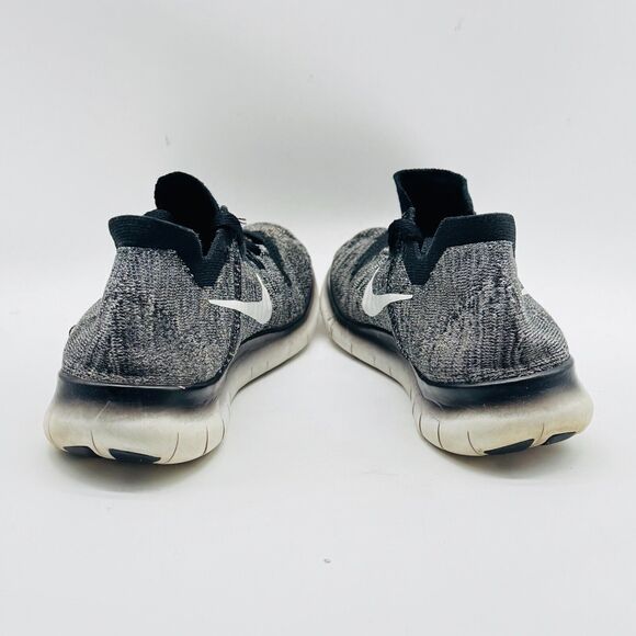 Nike Free RN Flyknit Womens 7 Gray Black White Running Shoes Sneakers Trainer ID - Picture 7 of 11